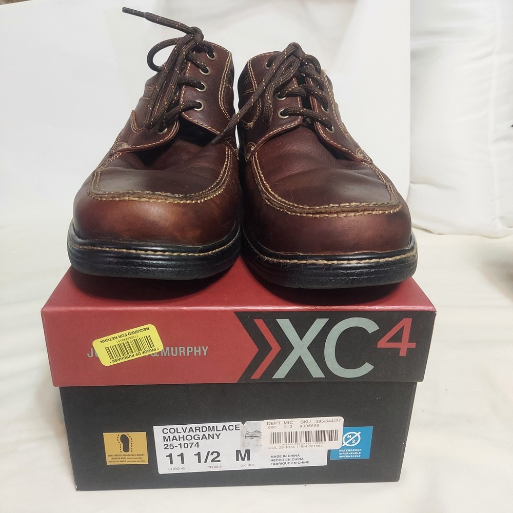 Johnston & Murphy XC4‎ Mahogany Leather Lace Up Oxford Shoes Men's 11.5 M